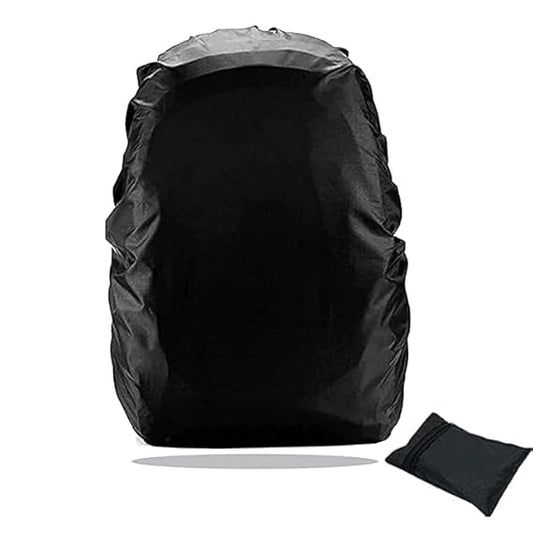 Trekking Bag Cover Waterproof -Adjustable with Pouch (Black)