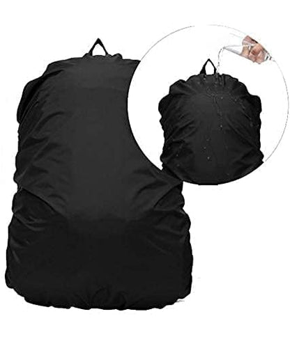 Trekking Bag Cover Waterproof -Adjustable with Pouch (Black)