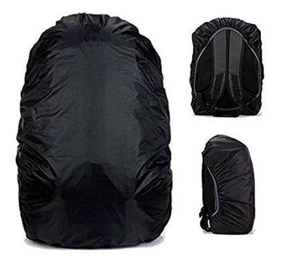 Trekking Bag Cover Waterproof -Adjustable with Pouch (Black)
